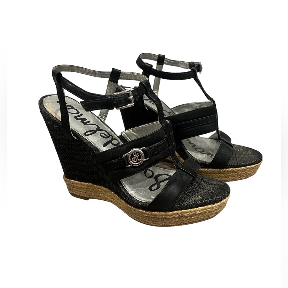 Sam Edelman Black Wedge Shoes (Size 7.5)